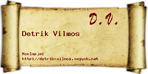 Detrik Vilmos névjegykártya
